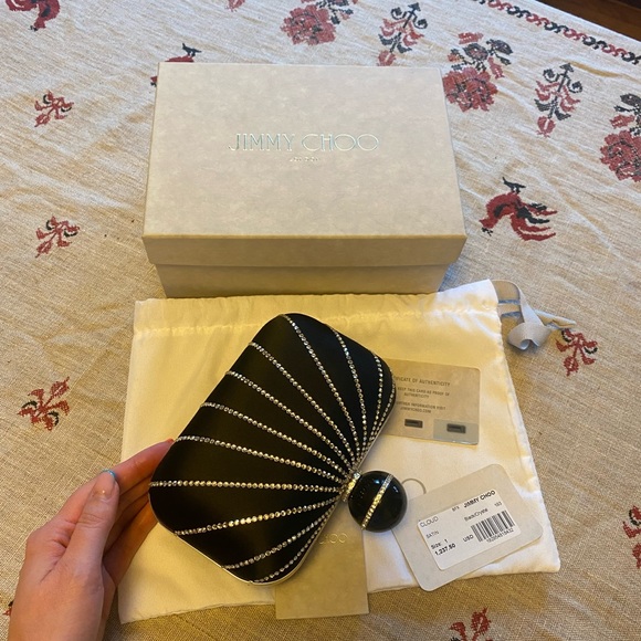 Cloyd Satin Sunburst Jimmy Choo Clutch - Picture 3 of 6